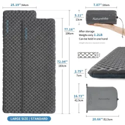 NATUREHIKE Ultralekki dmuchany materac do spania - Comfort 3.5 R