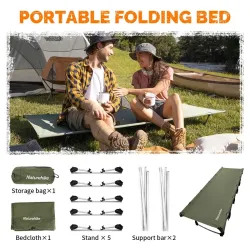 Lit de camp ultraléger Naturehike – Lit pliant portable avec cadre nano-revêtu