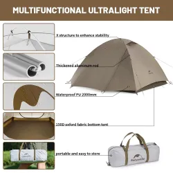 Tienda de campaña NATUREHIKE Cloud River: ligera, impermeable y resistente a los rayos UV