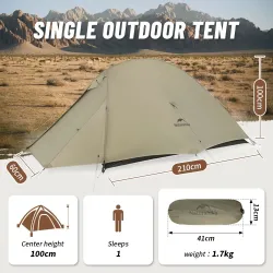 NATUREHIKE Cloud Up 1: Ultralight, Waterproof Backpacking Tent