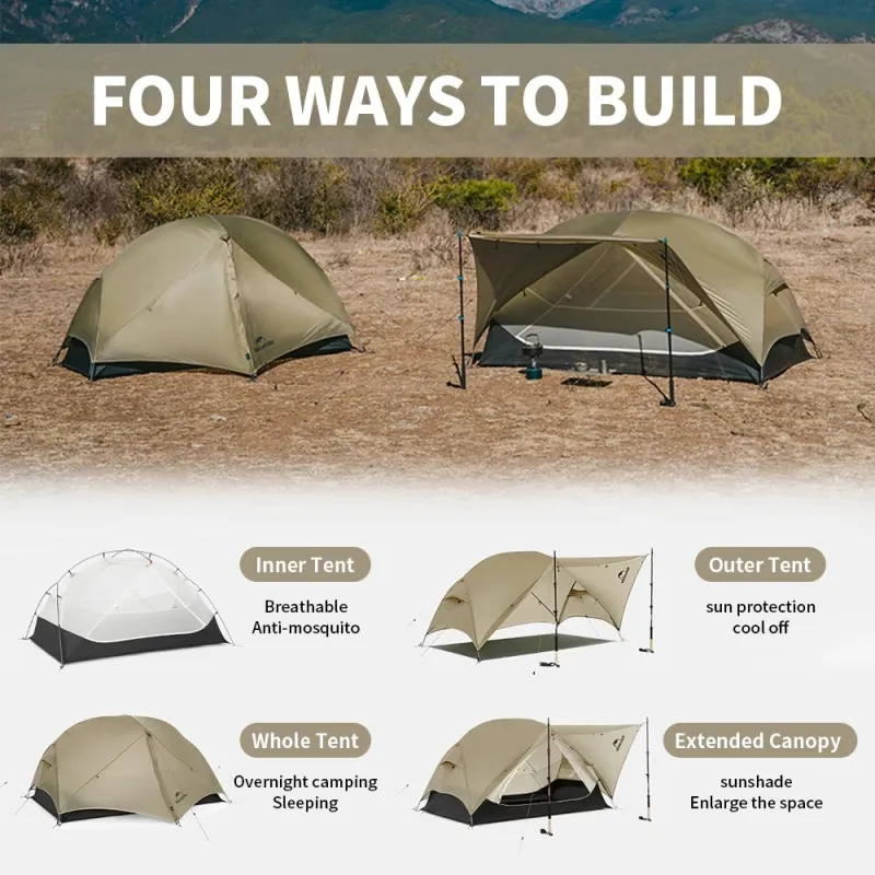Naturehike Mongar UL Ultralichte tent, winddicht, waterdicht