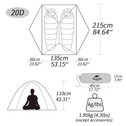 NATUREHIKE Star River 2: Tenda dupla camada ultraleve e impermeável