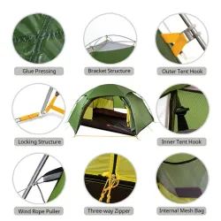 NATUREHIKE Cloud Peak: Tenda ringan untuk 2 orang untuk hiking dan berkemah