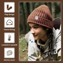 NATUREHIKE lämmin ja tuulenpitävä neulottu pipo vaellukseen ja hiihtoon